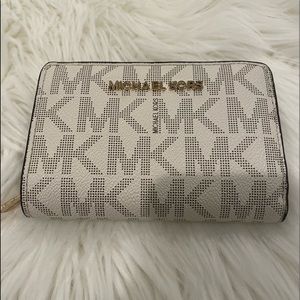 Michael Kors White and Brown Wallet